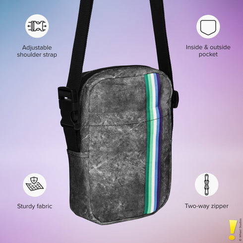 Gay Male Pride Grunge Stripe Crossbody Bag